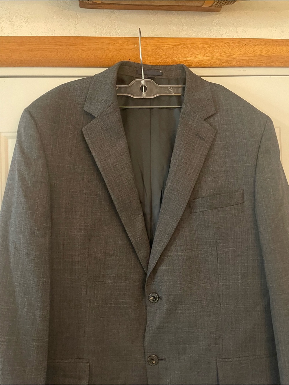 JOS. A. BANK 1905 Blazer Sport Coat 44 Reg 98%Wool Solid Gray Tailored Fit - Picture 3 of 6